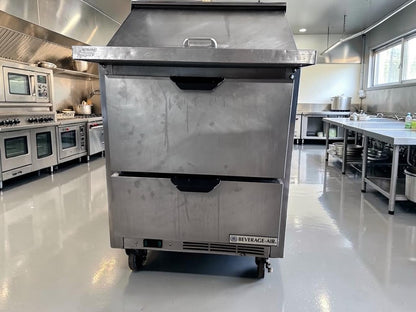 Immaculate Condition – Beverage-Air SPED27HC-12M-B – 27" Mega Top Refrigerated Prep Unit with Drawers – 6.8 Cu. Ft. – 115V – NSF & UL Listed – Fully Tested & Operational!