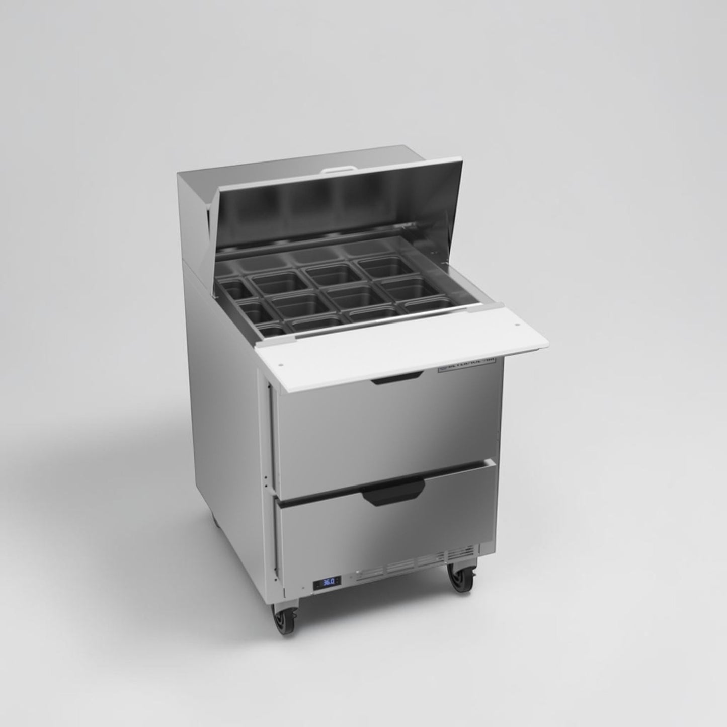 Immaculate Condition – Beverage-Air SPED27HC-12M-B – 27" Mega Top Refrigerated Prep Unit with Drawers – 6.8 Cu. Ft. – 115V – NSF & UL Listed – Fully Tested & Operational!