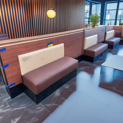 Immaculate Condition – Restaurant Booth Seating Bench – Commercial Upholstered Booth – Wood Back Panel – Qty 3 Available –!