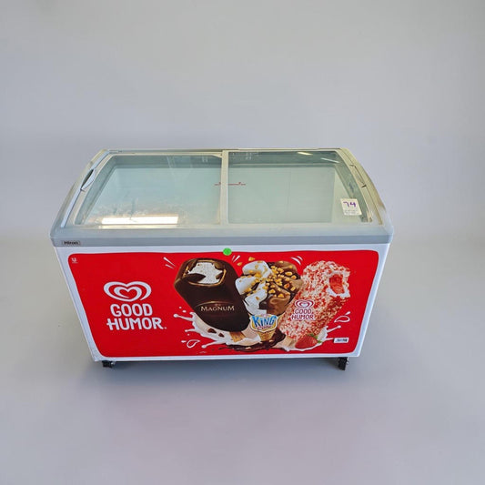Exceptional Condition – Hiron SD-351E – Commercial Chest Showcase Freezer – Sliding Glass Top – R290 – 115V – Fully Tested & Operational!