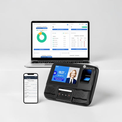 Top-Tier Condition – Allied Time USA CB4000 – Biometric Employee Time Clock System – Face, Palm, Fingerprint, PIN & RFID Clock-In – Wi-Fi/LAN Connectivity – Cloud Online Reporting – New/Open Box!