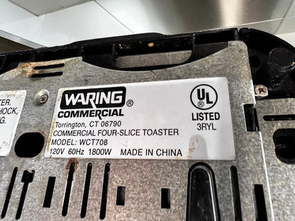 Outstanding Condition – Waring WCT708 – Commercial Four-Slice Pop-Up Toaster – 120V – NSF & UL Listed – Fully Tested & Operational!