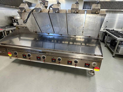 High-Grade Condition – Keating 72x30 MIRACLEAN – 72" Heavy-Duty Commercial Gas Griddle with Top-Side Cooker Attachments – 180,000 BTU – Fully Tested & Operational!