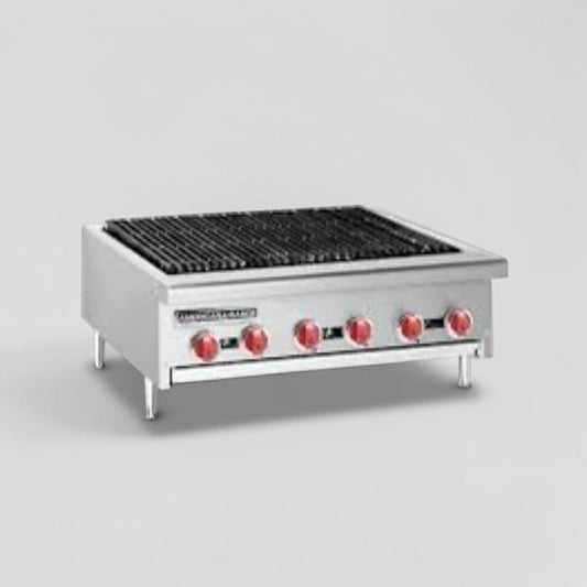 Superior Condition – American Range 48" Commercial Radiant Gas Charbroiler – Six Independently Controlled Burners – Heavy-Duty Cast-Iron Grates – Stainless Steel – Fully Tested & Operational!
