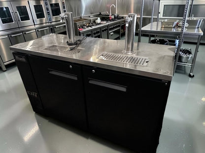 High-Grade Condition – Migali C-DD60-2-HC – 60.8" Two-Door Direct Draw Beer Dispenser – Two Single-Tap Towers – 15.8 Cu. Ft. – 115V – Fully Tested & Operational!
