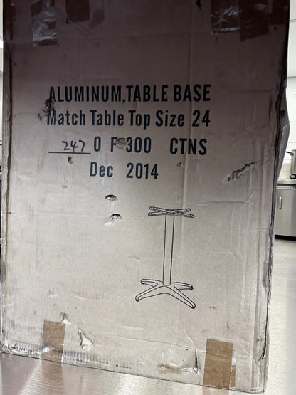Brand New Condition – Aluminum Restaurant Table Base – Fits 24" Table Top – Commercial Pedestal Dining Table Base – New in Box!