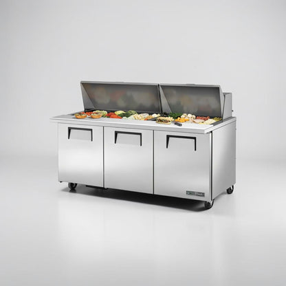 Elite Condition – True TSSU-72-30M-B-ST-HC 72” Mega Top Sandwich / Salad Prep Table – Refrigerated Base – 115V – Fully Tested & Operational!