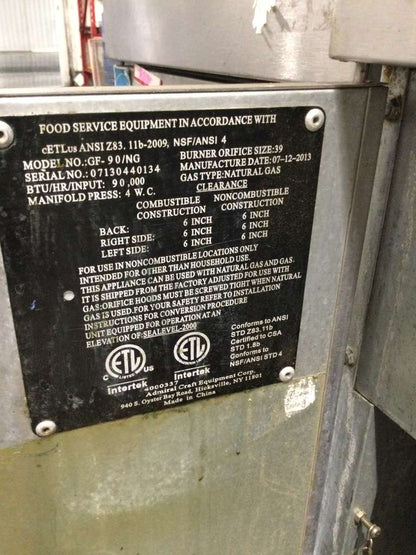 Exceptional Condition – Adcraft Commercial Gas Fryer – Natural Gas – Fully Tested & Working!