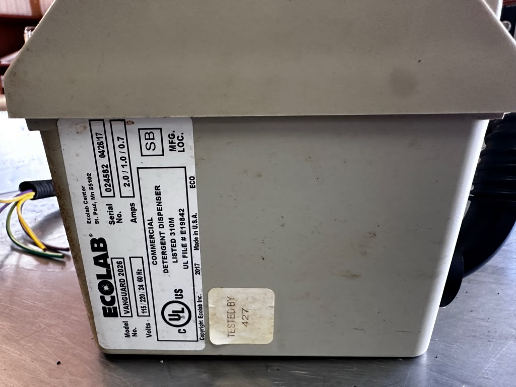 Dependable Condition – Ecolab Vanguard 2026 Commercial Detergent Dispenser – Warewashing Chemical Control System – UL Listed – Fully Tested & Operational!