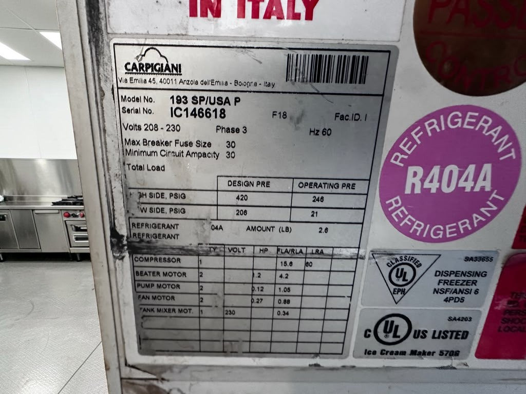 Top-Tier Condition – Carpigiani 193 SP/USA P – Commercial Countertop Soft Serve Ice Cream Machine – 2 Flavor + Twist – 208–230V – 3 Phase – UL / NSF Listed – Fully Tested & Operational!