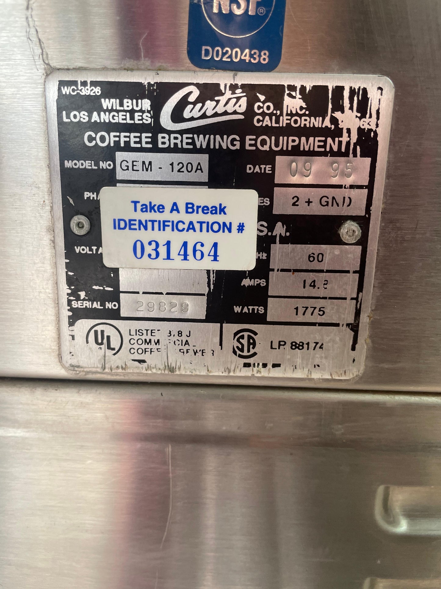 Immaculate Condition – Curtis GEM-120A Commercial Coffee Brewer – 115V / Single Phase – Fully Tested & Working!
