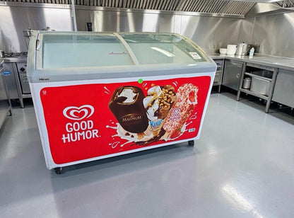 Exceptional Condition – Hiron SD-351E – Commercial Chest Showcase Freezer – Sliding Glass Top – R290 – 115V – Fully Tested & Operational!
