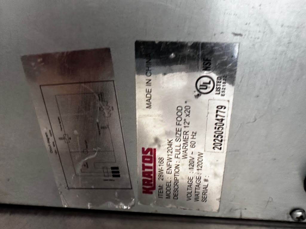 Superior Condition – Kratos 28W-600 – Full-Size 12″ × 20″ Countertop Food Warmer with Angled Display Adapter – 120V – 1200W – Fully Tested & Operational!