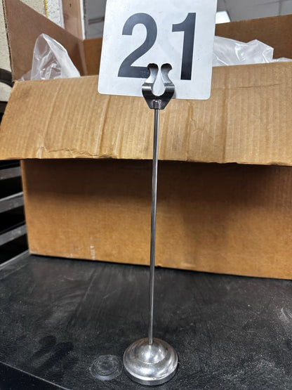 Outstanding Condition – 12″ Commercial Stainless Steel Table Number Stand – Weighted Base – Restaurant Card Holder – Fully Inspected & Ready for Service!
