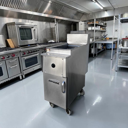 Superior Condition – Imperial 40 lb Gas Floor Fryer – Stainless Steel Commercial Deep Fryer – Natural Gas – Fully Tested & Operational!