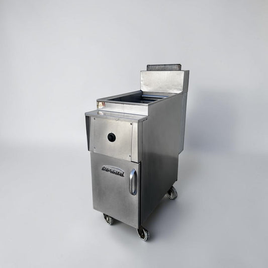 Superior Condition – Imperial 40 lb Gas Floor Fryer – Stainless Steel Commercial Deep Fryer – Natural Gas – Fully Tested & Operational!