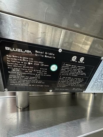 Top-Tier Condition – Blue Lava BLGM24-24D – 24" Commercial Manual Gas Griddle – 60,000 BTU – Stainless Steel - Fully Tested & Operational!