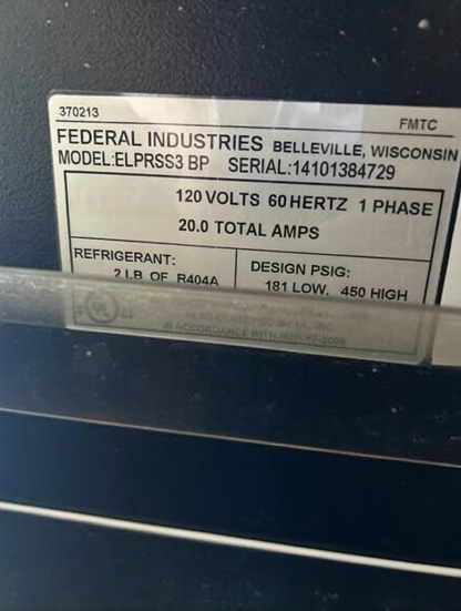 Prime Condition – Federal Industries ELPRSS3 BP – Elements 35" Black Low Profile Air Curtain Merchandiser – 7.8 Cu. Ft. – 120V – UL / NSF Listed – Fully Tested & Operational!