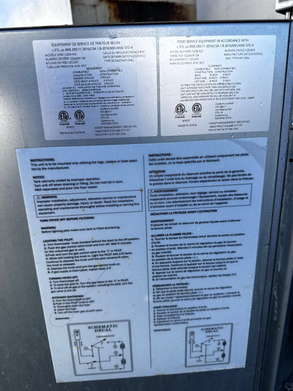 Dependable Condition – Cooler Depot HFRF-120B-NG – Commercial 50 lb. Natural Gas Floor Fryer – Four Burners – 120,000 BTU – Twin Baskets – ETL & NSF Certified – Fully Tested & Operational!