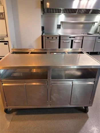Exceptional Condition – Stainless Steel Work Table with Under Cabinet Storage – 57" x 31" x 38" – Mobile Commercial Prep / Service Cabinet – Fully Inspected & Ready for Use!