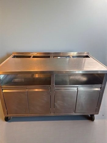 Exceptional Condition – Stainless Steel Work Table with Under Cabinet Storage – 57" x 31" x 38" – Mobile Commercial Prep / Service Cabinet – Fully Inspected & Ready for Use!