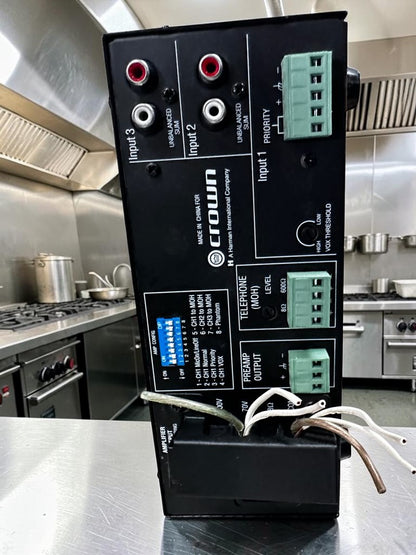 High-Grade Condition – Crown 135MA – 3-Input Commercial Mixer-Amplifier – 35W – 8Ω/70V/100V Outputs – Universal 100–240V