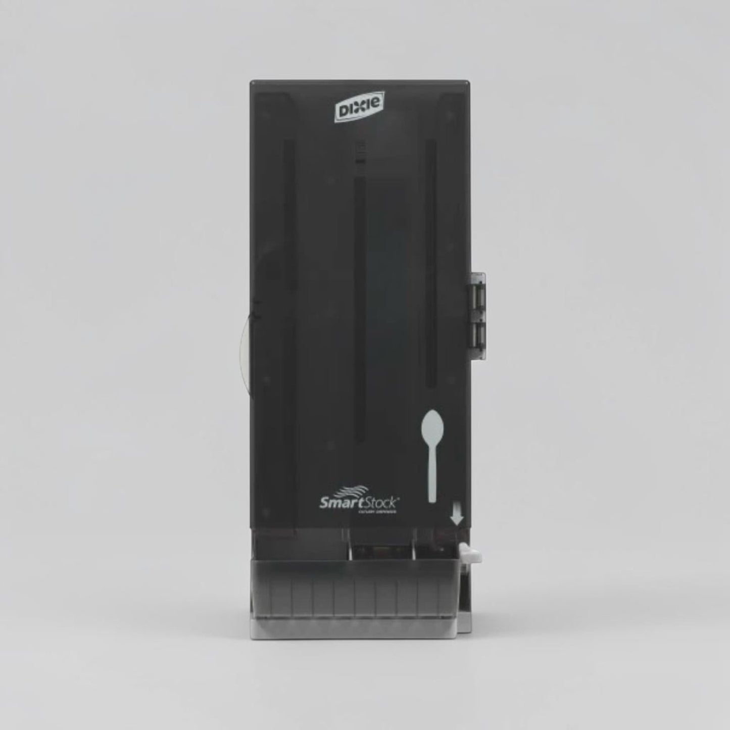 Brand-New Condition – Quantity 2 Dixie SSSD120 SmartStock® Commercial Spoon Dispensers – 120-Spoon Capacity Each – Translucent Black – Ready for Immediate Service!