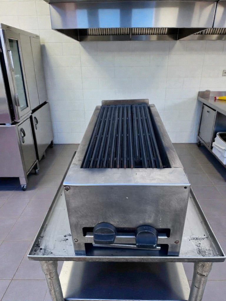 Outstanding Condition – Commercial Gas Charbroiler / Lava Rock Grill – 24" Wide – Stainless Steel – Fully Tested & Operational!