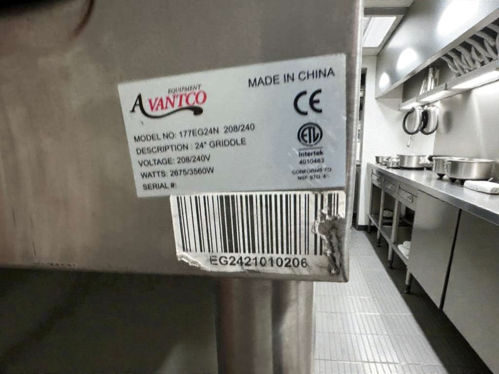 Outstanding Condition – Avantco 177EG24N – Commercial Electric Griddle – 24 in – ETL Listed – Fully Tested & Operational!