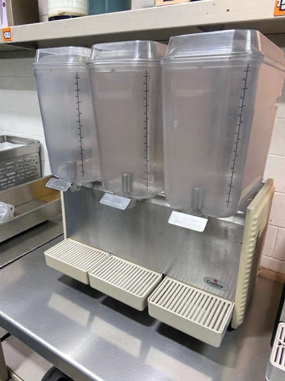 Exceptional Condition – Crathco D35-4 – Triple Bowl Refrigerated Cold Beverage Dispenser – 115V – NSF & UL Listed – Fully Tested & Operational!