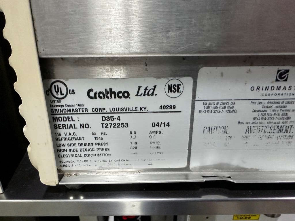 Exceptional Condition – Crathco D35-4 – Triple Bowl Refrigerated Cold Beverage Dispenser – 115V – NSF & UL Listed – Fully Tested & Operational!