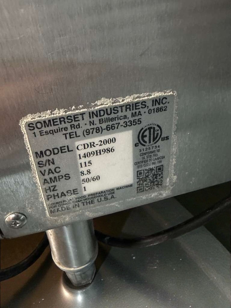 Outstanding Condition – Somerset CDR-2000 – Commercial Countertop Dough Roller / Sheeter – 115V – ETL & NSF Listed – Fully Tested & Operational