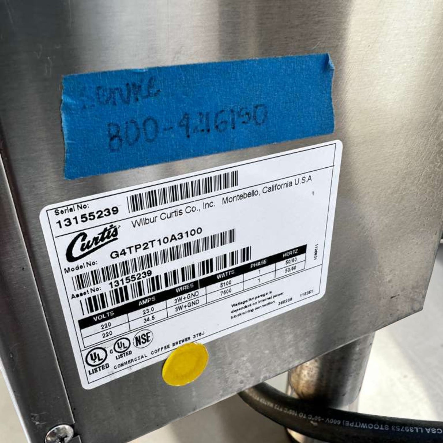 Outstanding Condition – Curtis G4TP2T10A3100 G4 ThermoPro Twin Coffee Brewer – Stainless Steel – 220V – Fully Tested & Operational!