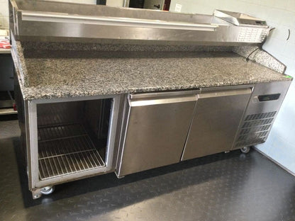 Excellent Condition – Commercial Pizza Prep Refrigerator – Granite Top – Multi-Door – 115V – Fully Tested & Working!