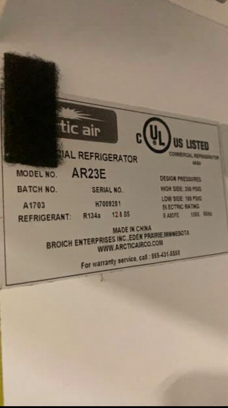 Remarkable Condition – Arctic Air AR23E – 26.75" Commercial Reach-In Refrigerator – 23 Cu. Ft. – 1 Solid Door – Bottom-Mount Compressor – 115V – R134a – Fully Tested & Operational!