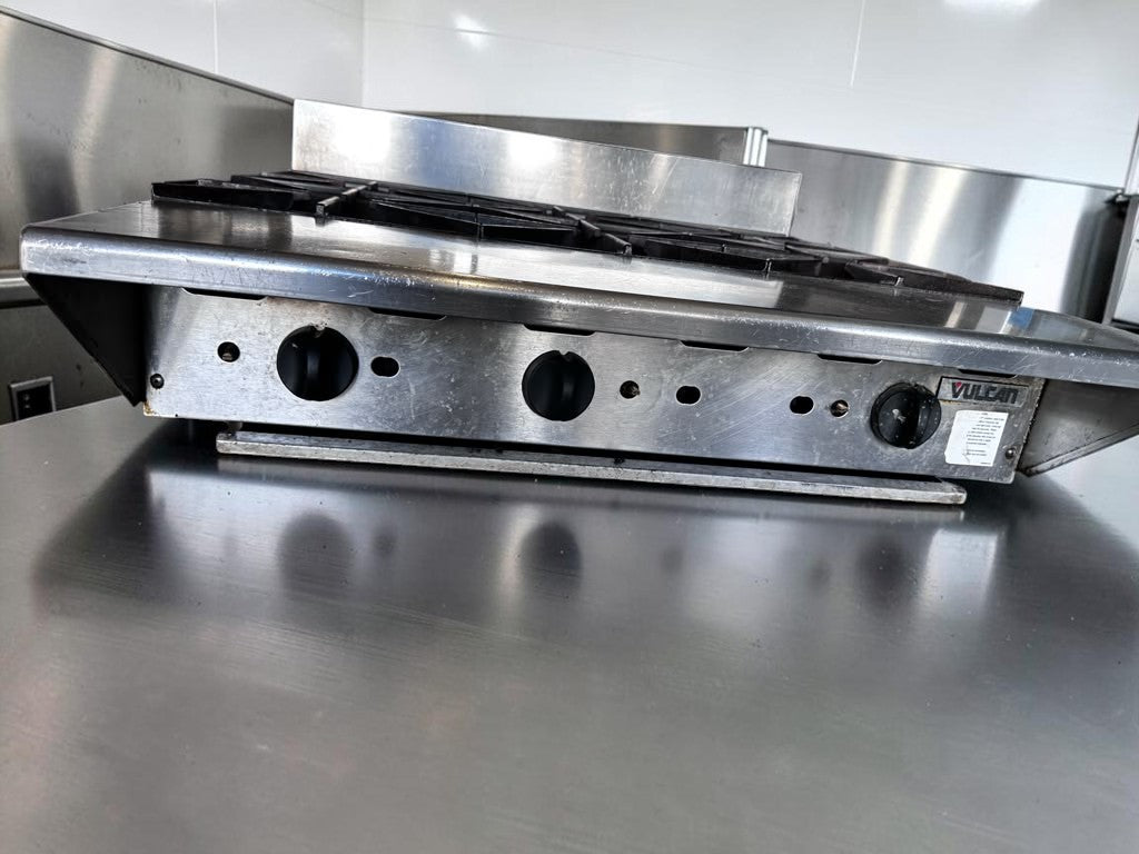 Optimal Condition – Vulcan – 36" Commercial 6-Burner Countertop Gas Hot Plate / Range – 150,000 BTU – Heavy Cast-Iron Grates – Fully Tested & Operational!