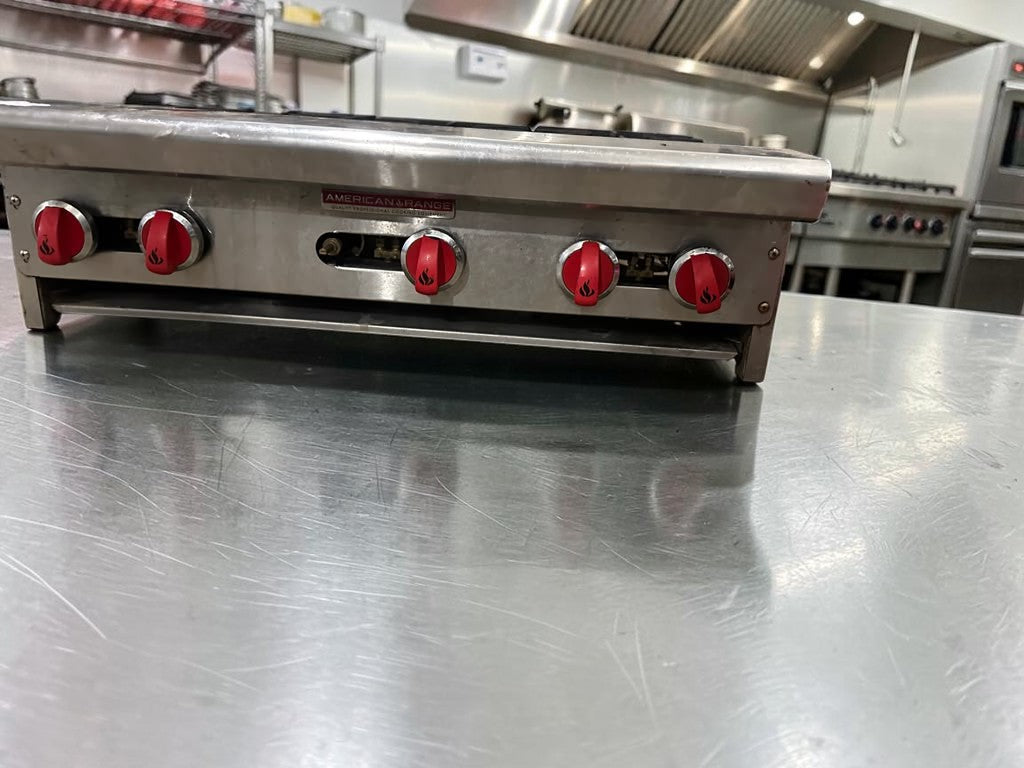 High-Grade Condition – American Range ARHP-36-6 – 36" Heavy Duty Commercial Gas Hot Plate – 6 Open Burners – 192,000 BTU – Fully Tested & Operational!