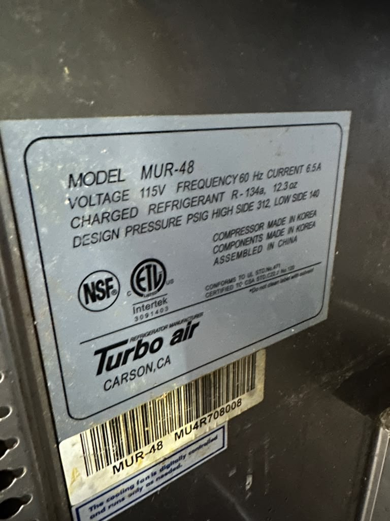 Exceptional Condition – Turbo Air MUR-48-N – 48" M3 Series Commercial Undercounter Refrigerator – 12.2 Cu. Ft. – 2 Doors – R290 – 115V – Fully Tested & Operational!