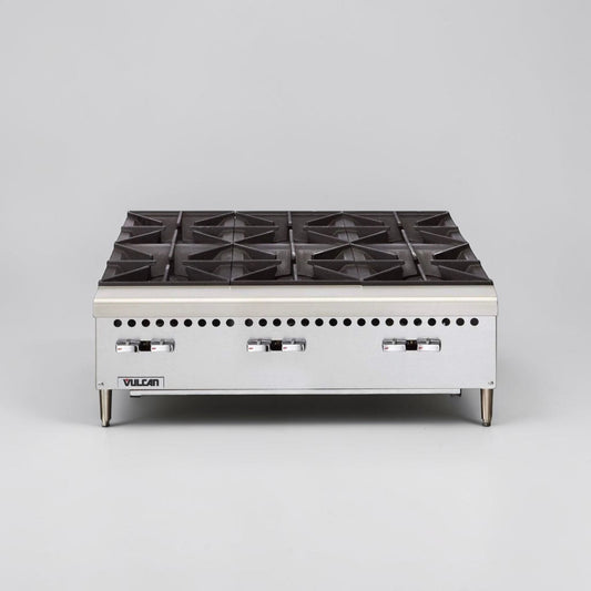 Dependable Condition – Vulcan VCRH36-1 – 36" Six-Burner Natural Gas Countertop Hot Plate – 150,000 BTU – Cast-Iron Grates – Service Required!