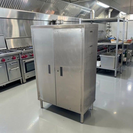 First-Class Condition – Stainless Steel Industrial Storage Cabinet – 34" x 18" x 54" – Commercial Two-Door Storage Cabinet – Ready for Restaurant Use!