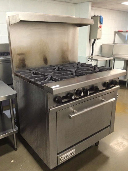 Exceptional Condition – Connerton Commercial 6-Burner Gas Range with Oven – Natural Gas – Fully Tested & Working!