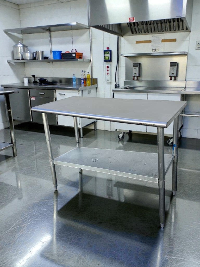 Refined Condition – Commercial Stainless Steel Work Table – 48" x 24" – With Undershelf – NSF – Fully Tested & Ready for Use!