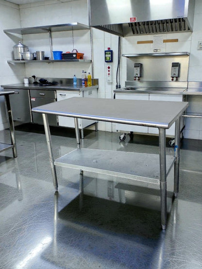 Refined Condition – Commercial Stainless Steel Work Table – 48" x 24" – With Undershelf – NSF – Fully Tested & Ready for Use!