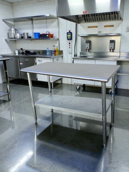 Refined Condition – Commercial Stainless Steel Work Table – 48" x 24" – With Undershelf – NSF – Fully Tested & Ready for Use!