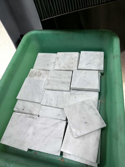 Outstanding Condition – Carrara White Marble 4x4 Honed Tile – Natural Stone Mosaic Tiles – Interior Wall & Backsplash Stone – One Lot
