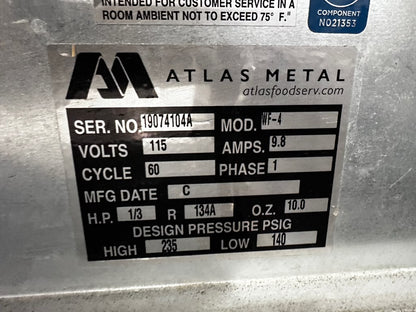 Elite Condition – Atlas Metal WF-4 – 52-3/4″ Commercial Frost Top Drop-In Unit – Self-Contained Refrigeration – 115V – Fully Tested & Operational!