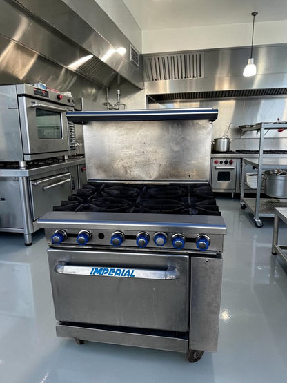 Superior Condition – Imperial IR-6 Pro Series – 36" Commercial 6-Burner Gas Range with Standard Oven – 227,000 BTU – Natural Gas – NSF & CSA Certified – Fully Tested & Operational!