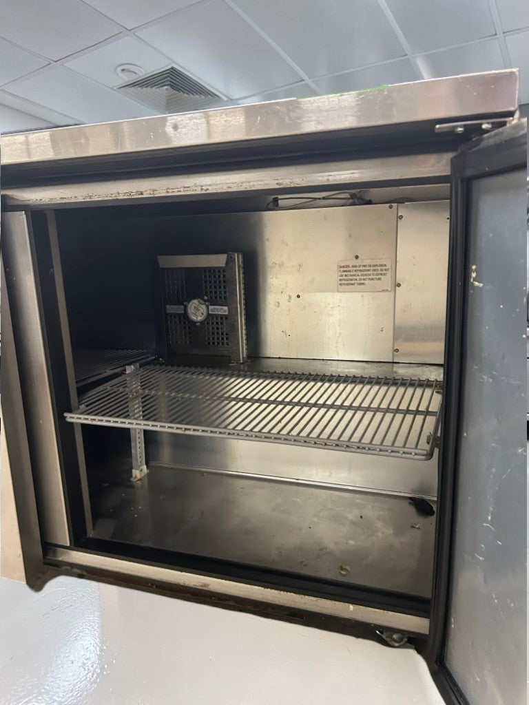 Professionally Maintained Condition – True TUC-60-HC – 60 3/8" Two-Section Undercounter Refrigerator – 15.5 Cu. Ft. – Two Stainless Steel Doors – 115V – Fully Tested & Operational!