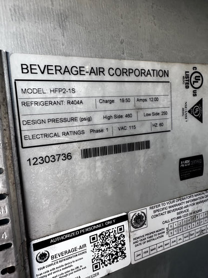 Superior Condition – Beverage-Air HFP2-1S Horizon Series – 52" Two-Door Reach-In Freezer – R404A – 115V – ENERGY STAR – Fully Tested & Operational!