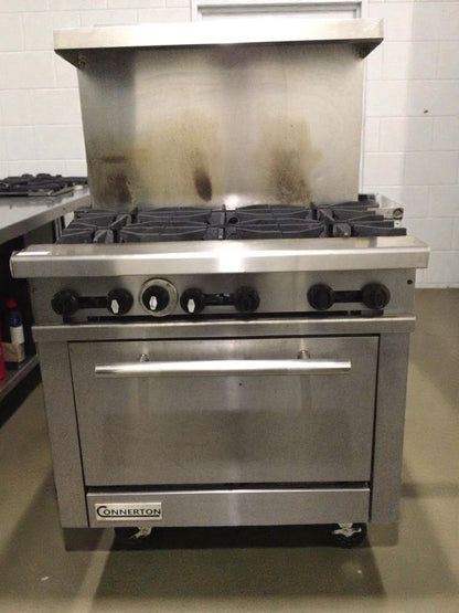 Exceptional Condition – Connerton Commercial 6-Burner Gas Range with Oven – Natural Gas – Fully Tested & Working!